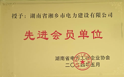 湖南省電力工程企業(yè)協(xié)會(huì )先進(jìn)會(huì )員單位